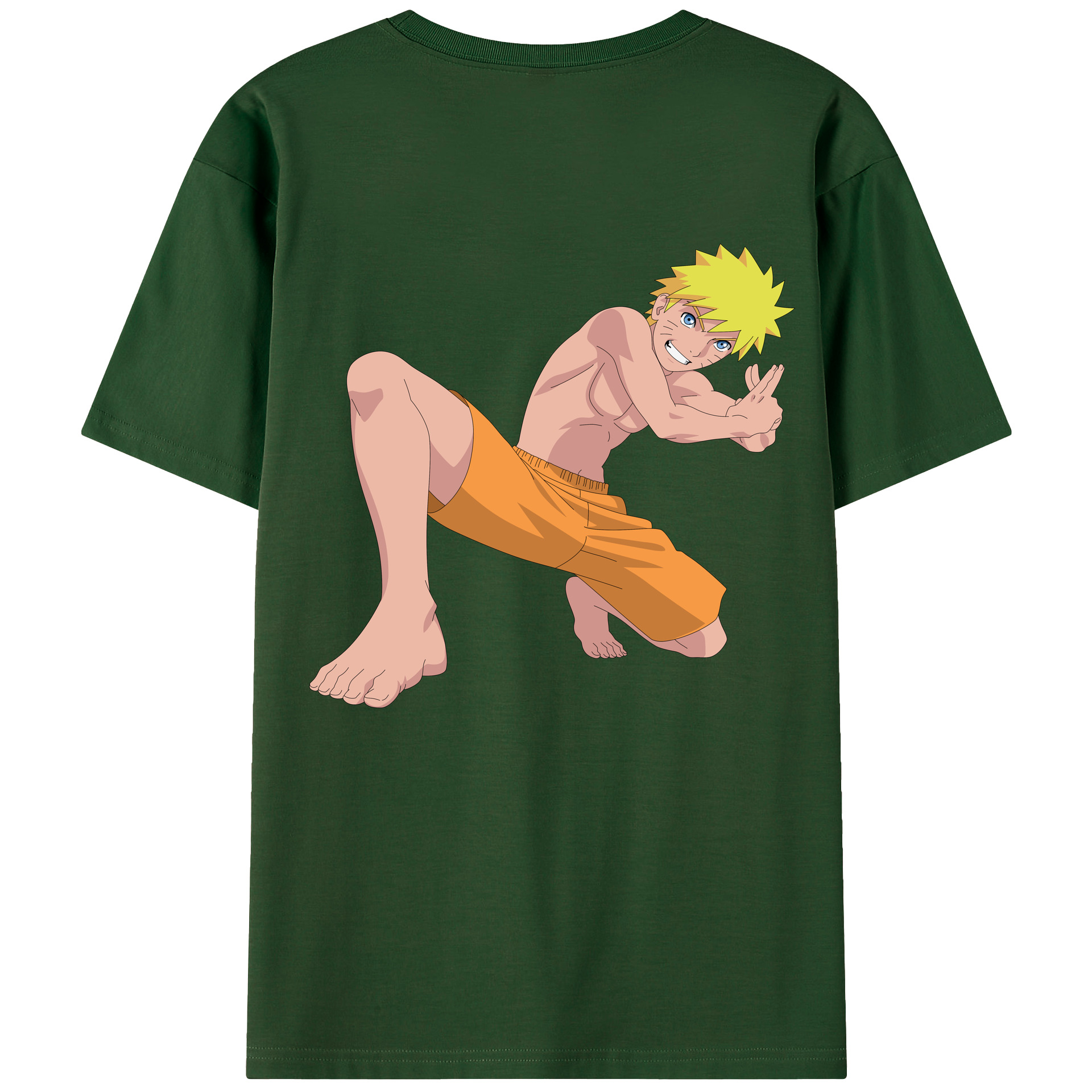 （画像用） NARUTO -ナルト- うずまき ナルト Uzumaki Naruto 綿100％半袖Tシャツ（背面プリント）